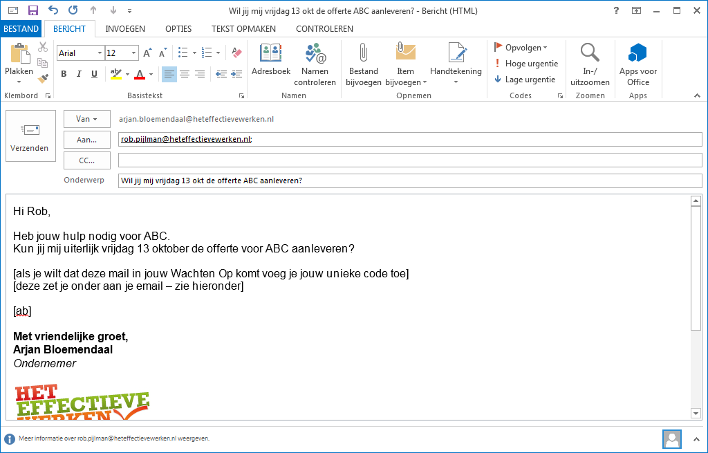 Het Effectieve werken - time management - wachten op